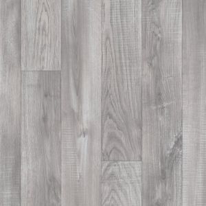 Grey Wood Effect Non Slip Vinyl Flooring For LivingRoom, Kitchen, 2.8mm Thick Cushion Backed Vinyl Sheet 